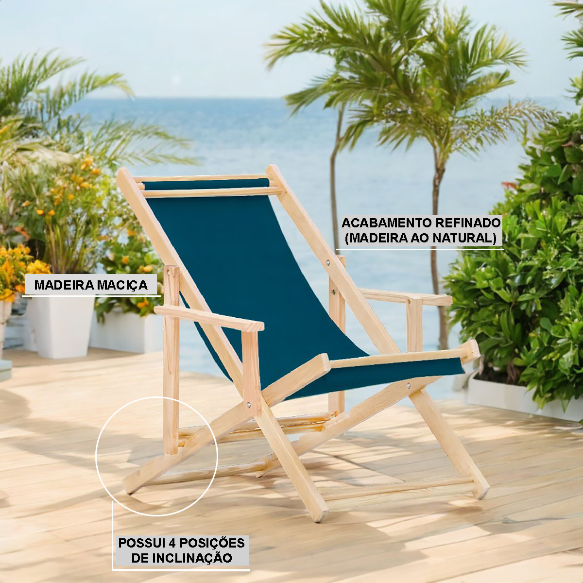 Kit 10 Cadeira Espreguiçadeira Dobrável C/B-L Marrom