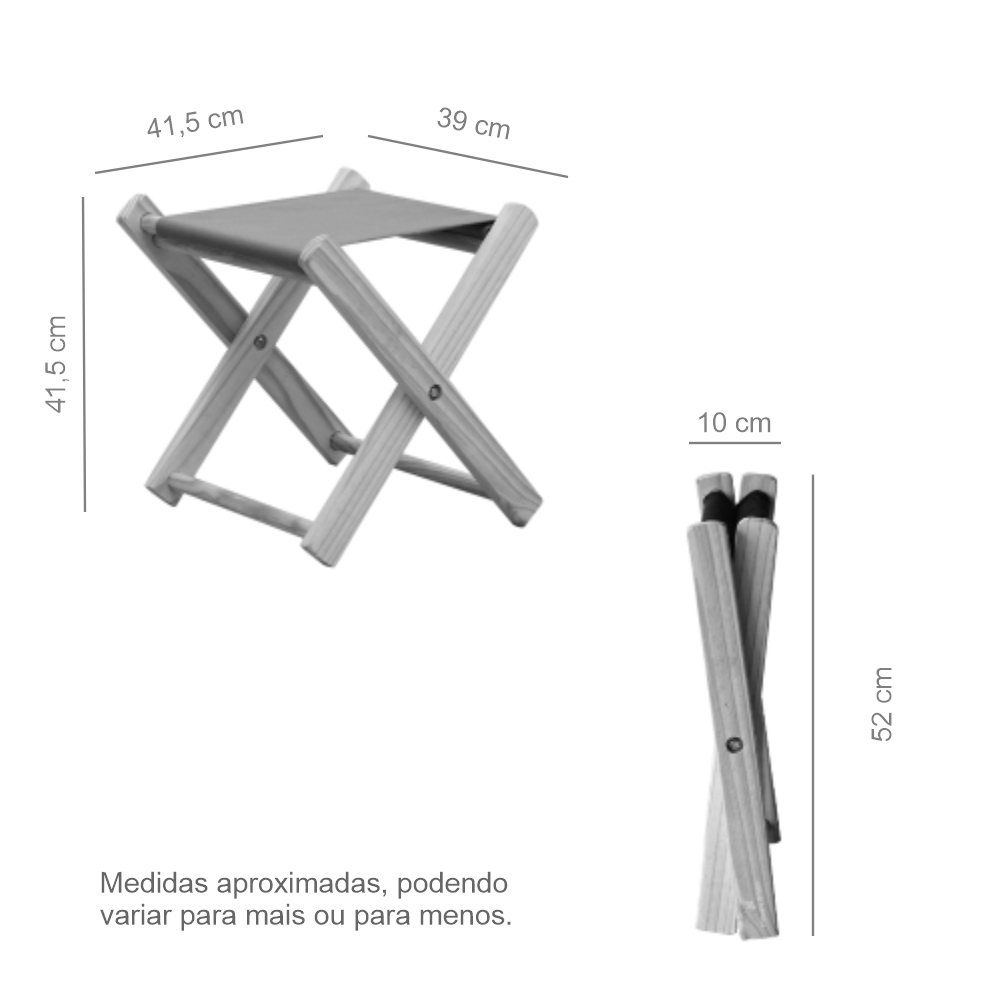 Kit 2 Banquinho de Madeira Banqueta Pescador-Branco