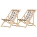 Kit 2 Cadeira Espreguiçadeira Dobrável S/B-L Marrom