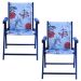 Kit 2 Cadeira Praia Dobrável Madeira Black-Cinza Floral