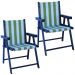 Kit 2 Cadeira Praia Dobrável Madeira Black-List Verde/Branco