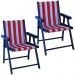 Kit 2 Cadeira Praia Dobrável Madeira Black-List Vermelho/Branco