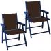 Kit 2 Cadeira Praia Dobrável Madeira Black-Marrom