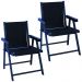 Kit 2 Cadeira Praia Dobrável Madeira Black-Preto