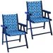Kit 2 Cadeira Praia Dobrável Madeira Black-Triang Azul