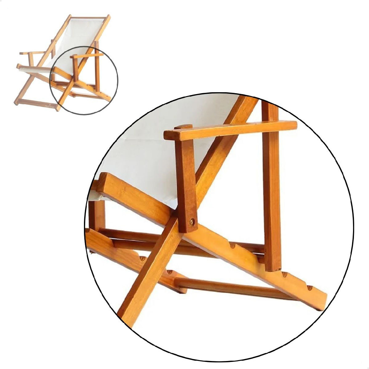 Kit 2 Espreguiçadeira Preguiçosa Dobrável Mel CB-Azul Escuro