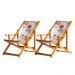 Kit 2 Espreguiçadeira Preguiçosa Dobrável Mel CB-Cinza Floral