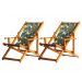 Kit 2 Espreguiçadeira Preguiçosa Dobrável Mel CB-Folhas Verdes