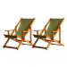 Kit 2 Espreguiçadeira Preguiçosa Dobrável Mel CB-Verde