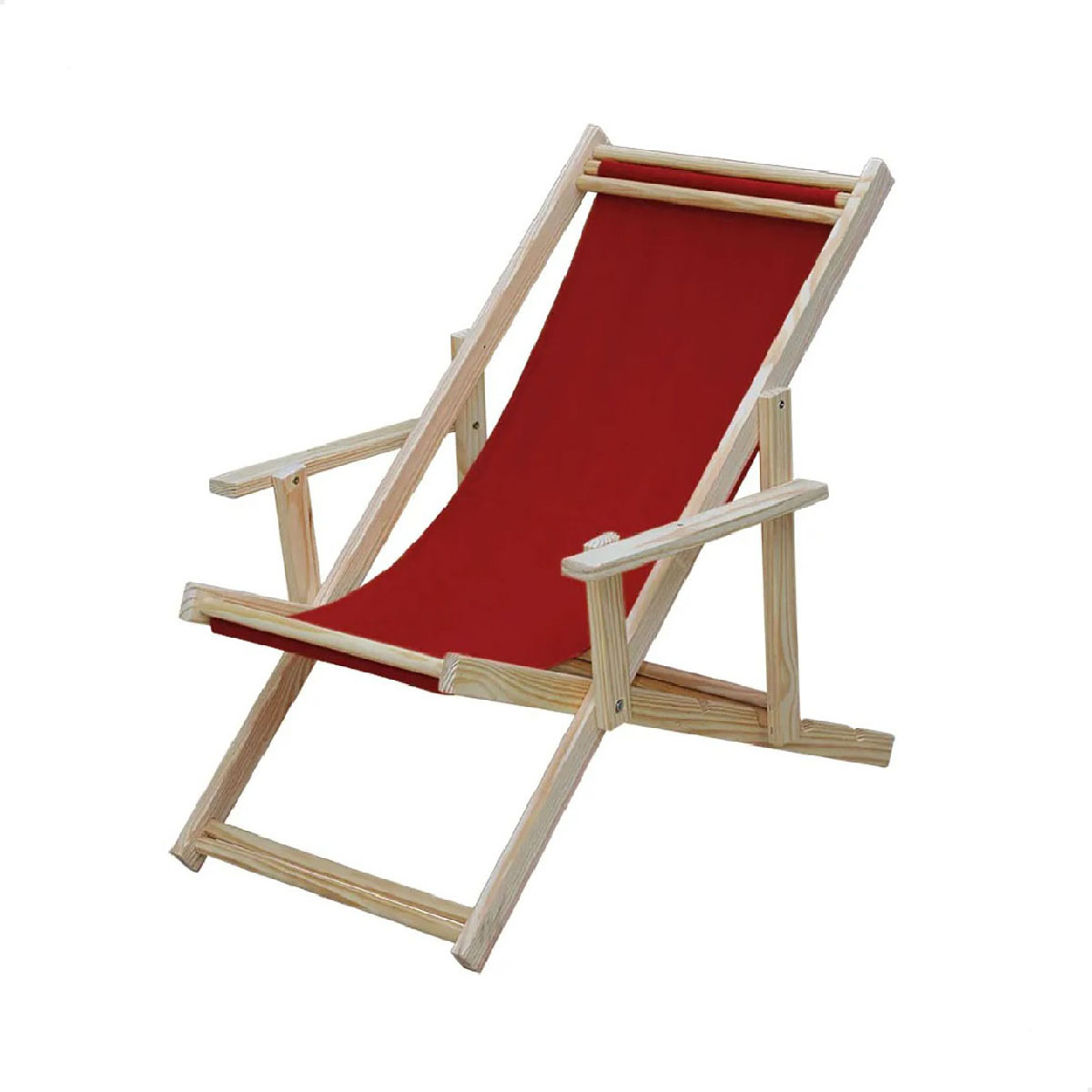 Kit 2 Espreguiçadeiras Adulto e Infantil-Vermelho