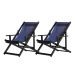 Kit 2 Espreguiçadeiras Dobrável Black CB-Azul Marinho