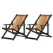 Kit 2 Espreguiçadeiras Dobrável Black CB-L Laranja