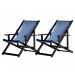 Kit 2 Espreguiçadeiras Dobrável Black CB-Triang Azul