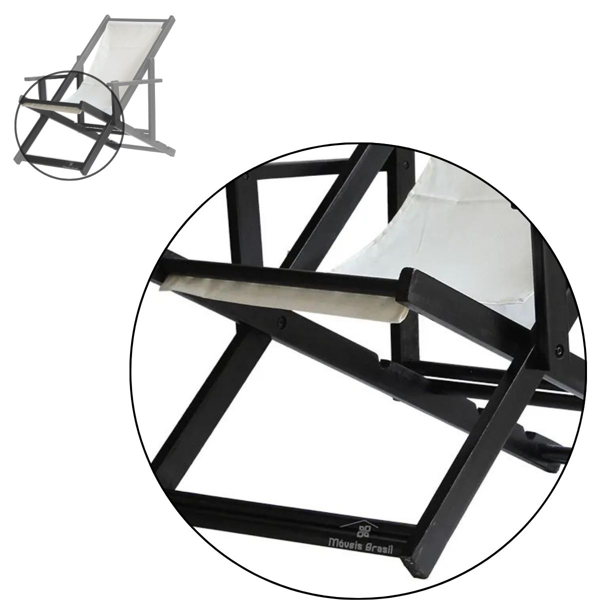 Kit 2 Espreguiçadeiras Dobrável Black CB-Triang Azul