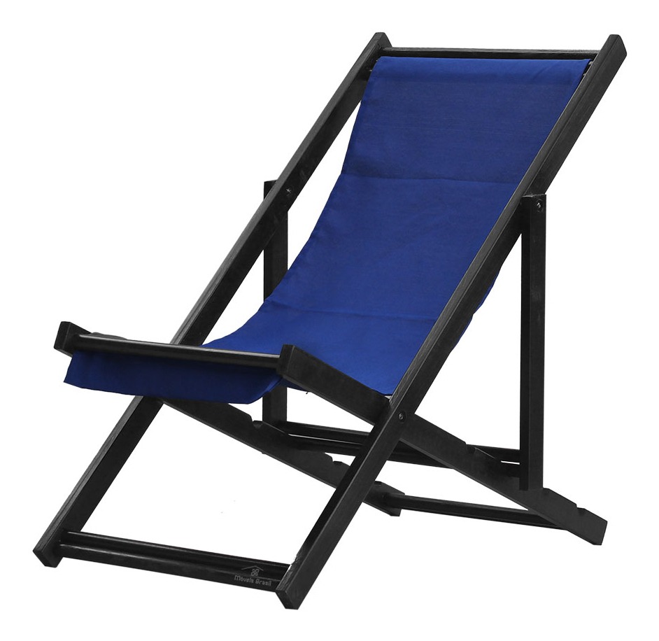 Kit 2 Espreguiçadeiras Dobrável Black SB-Azul Marinho