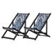 Kit 2 Espreguiçadeiras Dobrável Black SB-Folhas Brancas