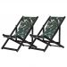 Kit 2 Espreguiçadeiras Dobrável Black SB-Folhas Verdes