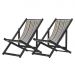 Kit 2 Espreguiçadeiras Dobrável Black SB-L Marrom