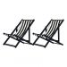Kit 2 Espreguiçadeiras Dobrável Black SB-L Preto/Branco