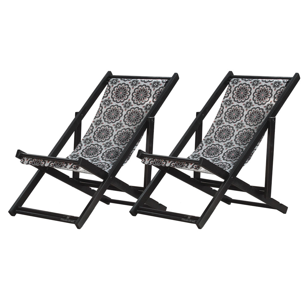 Kit 2 Espreguiçadeiras Dobrável Black SB-Mandala