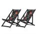 Kit 2 Espreguiçadeiras Dobrável Black SB-Preto Flores
