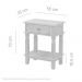 Kit 2 Mesa Cabeceira 55 x 35 cm 1 Gaveta Madeira de Demolição Natural