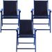 Kit 3 Cadeira Praia Dobrável Madeira Black-Azul Escuro