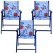 Kit 3 Cadeira Praia Dobrável Madeira Black-Cinza Floral