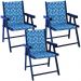 Kit 3 Cadeira Praia Dobrável Madeira Black-Triang Azul