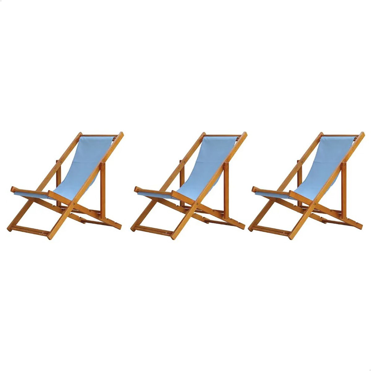 Kit 3 Espreguiçadeira Preguiçosa Dobrável Mel SB-Azul