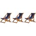 Kit 3 Espreguiçadeira Preguiçosa Dobrável Mel SB-Azul Marinho