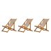 Kit 3 Espreguiçadeira Preguiçosa Dobrável Mel SB-Bege