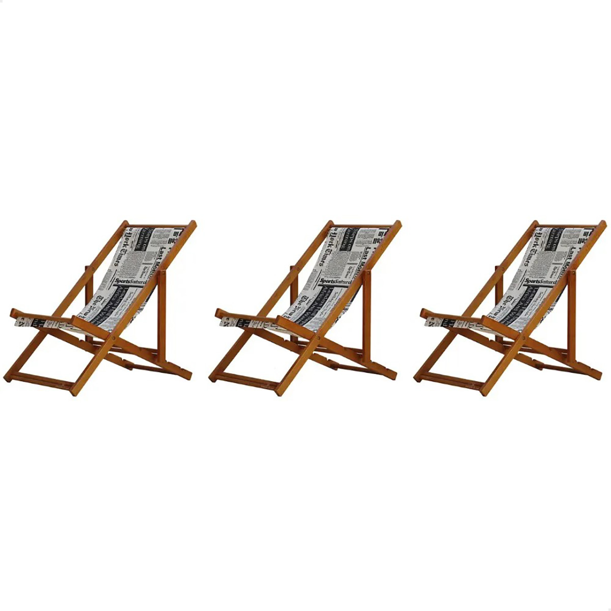 Kit 3 Espreguiçadeira Preguiçosa Dobrável Mel SB-Jornal
