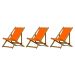 Kit 3 Espreguiçadeira Preguiçosa Dobrável Mel SB-Laranja