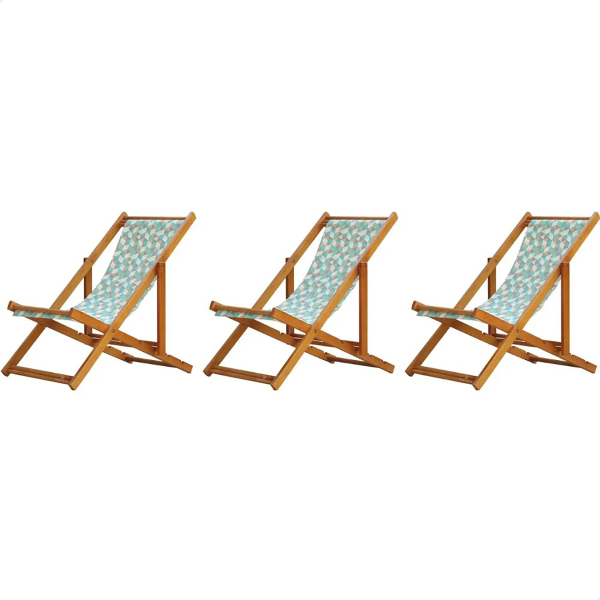 Kit 3 Espreguiçadeira Preguiçosa Dobrável Mel SB-Triang Azul