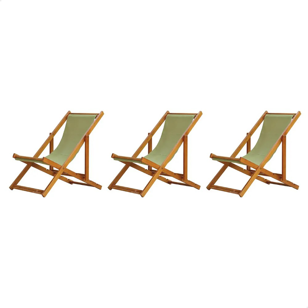 Kit 3 Espreguiçadeira Preguiçosa Dobrável Mel SB-Verde