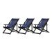 Kit 3 Espreguiçadeiras Dobrável Black CB-Azul Escuro