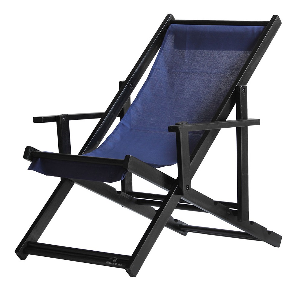 Kit 3 Espreguiçadeiras Dobrável Black CB-Azul Escuro