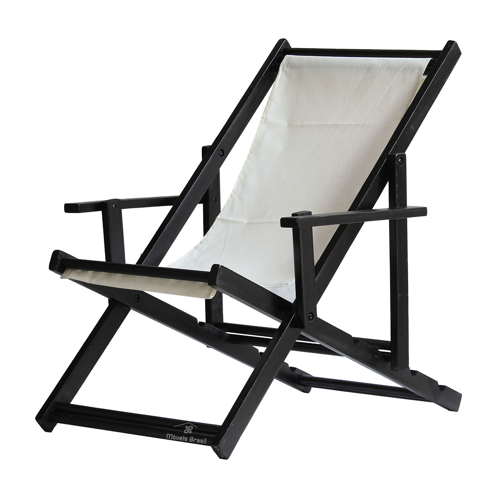 Kit 3 Espreguiçadeiras Dobrável Black CB-Branco