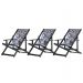 Kit 3 Espreguiçadeiras Dobrável Black CB-Folhas Brancas