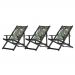 Kit 3 Espreguiçadeiras Dobrável Black CB-Folhas Verdes