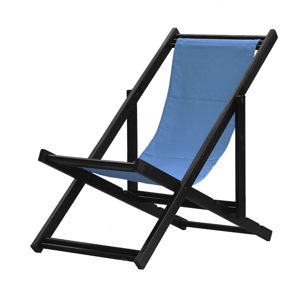 Kit 3 Espreguiçadeiras Dobrável Black SB-Azul