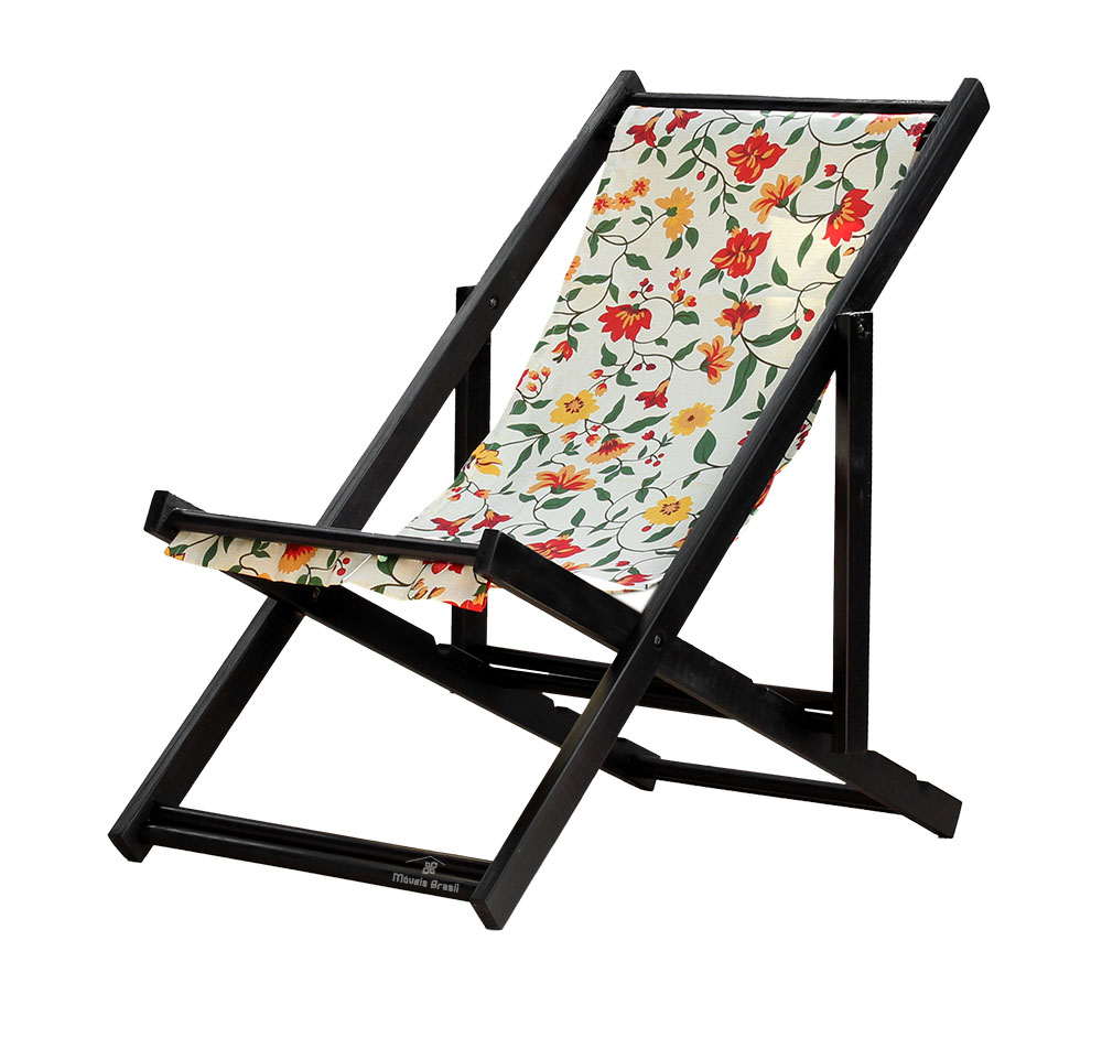 Kit 3 Espreguiçadeiras Dobrável Black SB-Floral