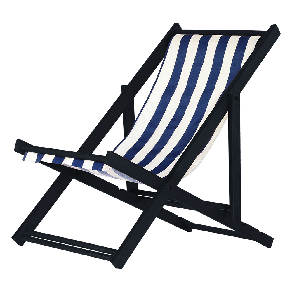 Kit 3 Espreguiçadeiras Dobrável Black SB-L Azul/Branco