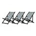 Kit 3 Espreguiçadeiras Dobrável Black SB-Triang Preto