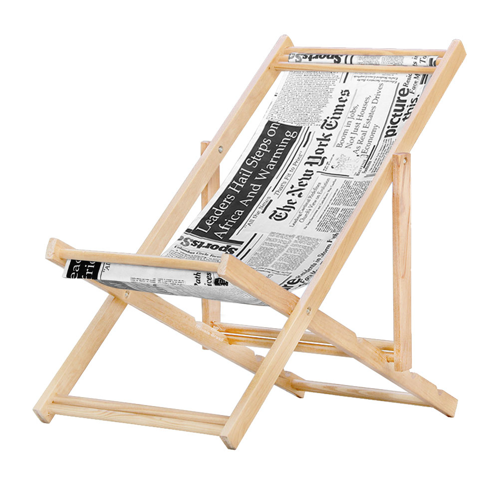 Kit 4 Cadeira Espreguiçadeira Dobrável S/B-Jornal