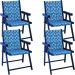 Kit 4 Cadeira Praia Dobrável Madeira Black-Triang Azul