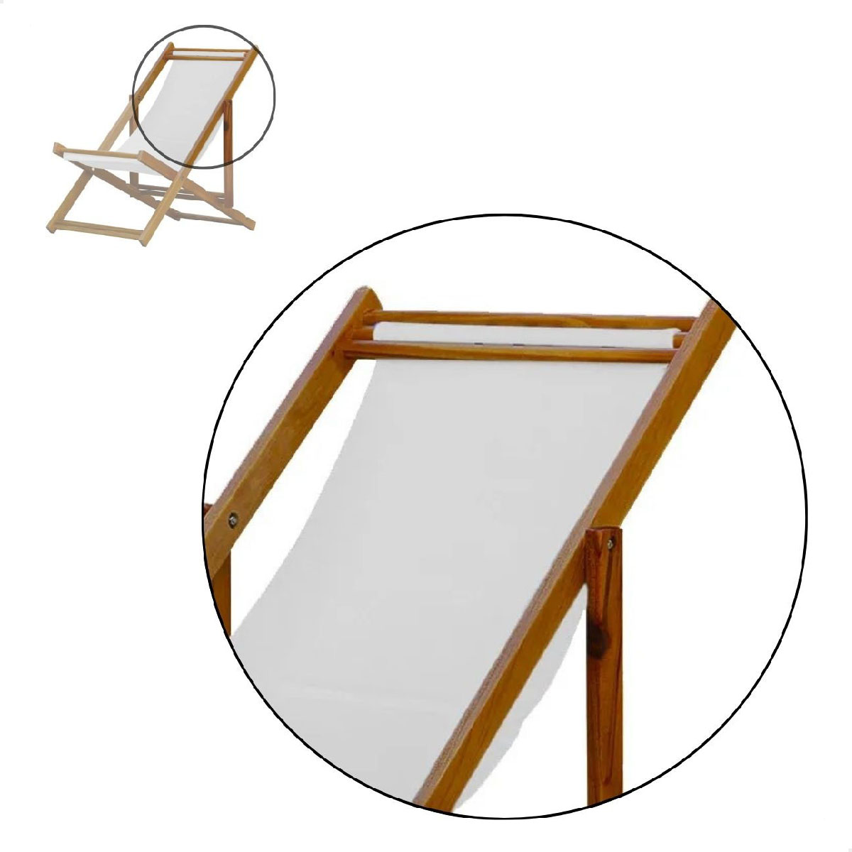 Kit 4 Espreguiçadeira Preguiçosa Dobrável Mel SB-Branco