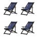 Kit 4 Espreguiçadeiras Dobrável Black CB-Azul Marinho