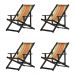 Kit 4 Espreguiçadeiras Dobrável Black CB-L laranja